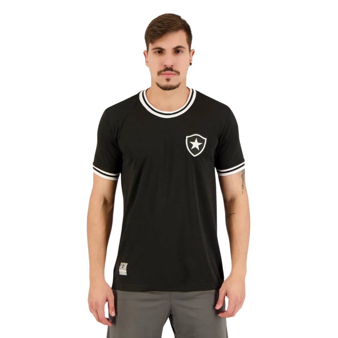 Camiseta Jacquard do Alvinegro Escudo Preta