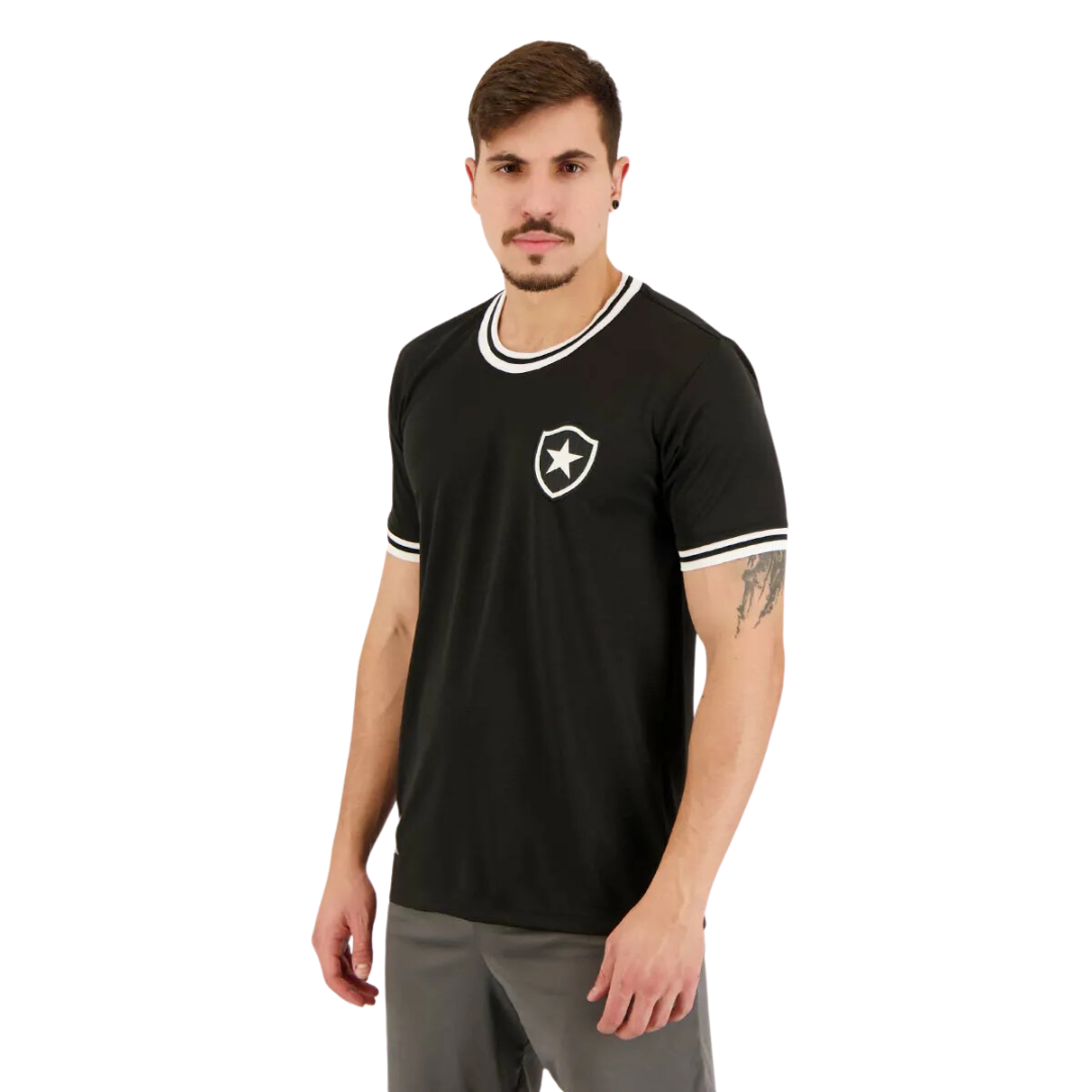 Camiseta Jacquard do Alvinegro Escudo Preta