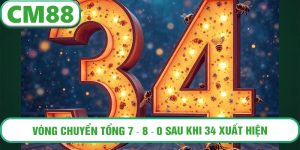 Vòng chuyển tổng 7 → 8 → 0 sau khi 34 xuất hiện, mô phỏng quy luật 3 kỳ liên tiếp.